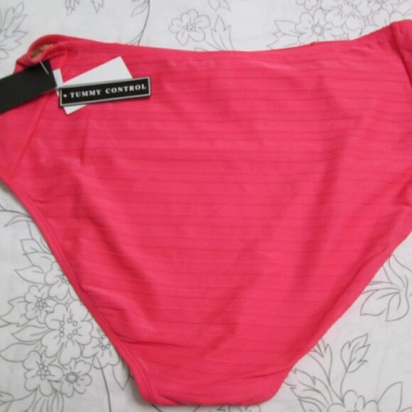 LA BLANCA Linea High Waist Bikini Bottom-Coral-18W-NWT - Picture 4 of 14